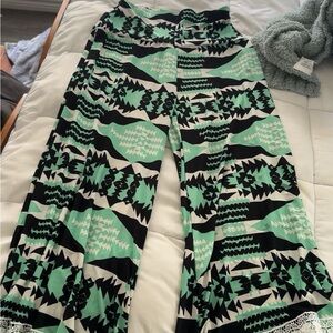 Geometric Patterned Wide-Leg Pants